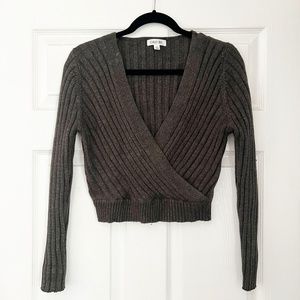 Cali Be V Neck Wrap Sweater Top